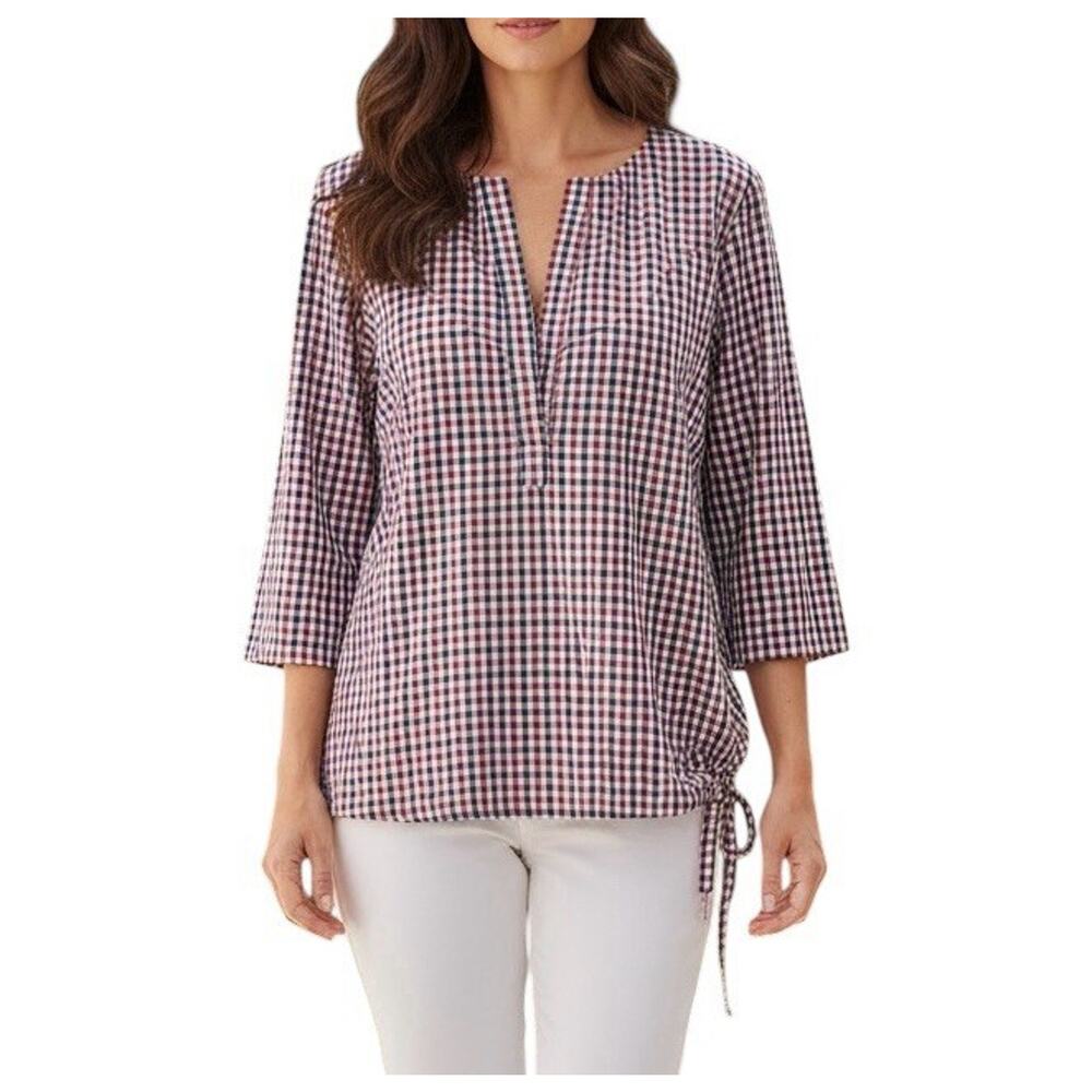 Sunhee Moon Gingham Peasant Blouse Prairie Cottagecore Countryside Size 1/Small